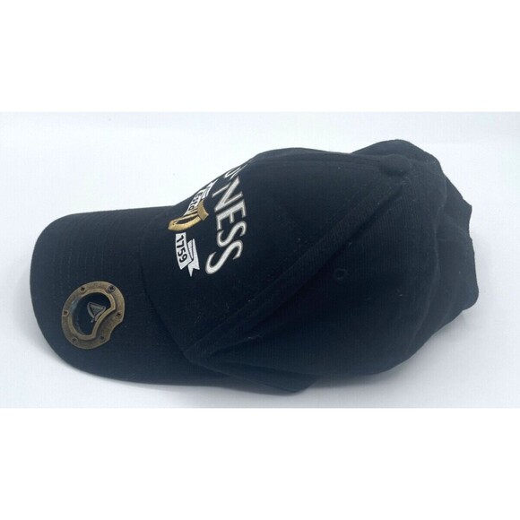 Guinness 1759 Black Baseball Cap Bottle Opener  Adjustable Strap Vintage - Picture 9 of 11